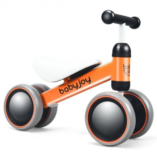 4 Wheels No-Pedal Baby Balance Bike-Orange - Color: Orange - Minihomy