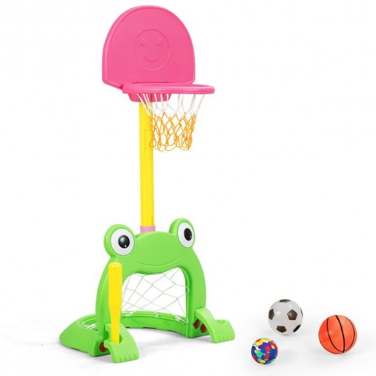 3-in-1 Kids Basketball Hoop Set Stand - Minihomy