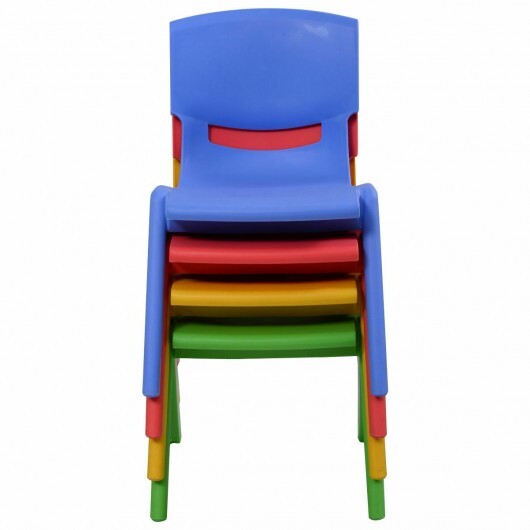 4-pack Colorful Stackable Plastic Children Chairs - Color: Multicolor - Minihomy