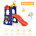 6-in-1 Freestanding Kids Slide with Basketball Hoop and Ring Toss - Color: Multicolor - Minihomy