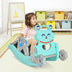 4-in-1 Toddler Slide and Rocking Horse Playset with Basketball Hoop-Blue - Color: Blue - Minihomy