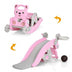 4-in-1 Toddler Slide and Rocking Horse Playset with Basketball Hoop-Pink - Color: Pink - Minihomy