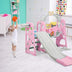 3 in 1 Toddler Climber and Swing Set Slide Playset-Pink - Color: Pink - Minihomy