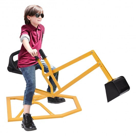 Heavy Duty Kid Ride-on Sand Digging Digger - Color: Yellow - Minihomy