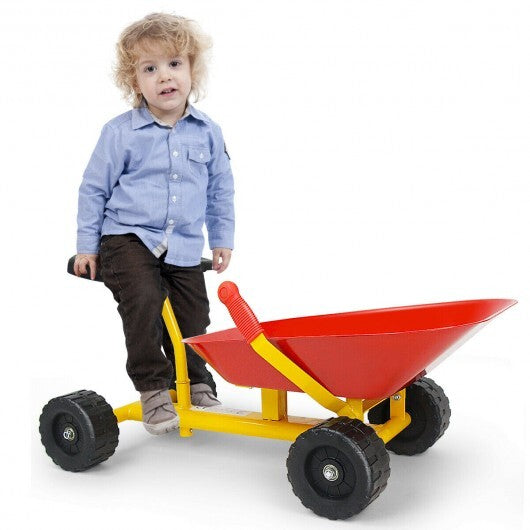 8" Heavy Duty Kids Ride-on Sand Dumper w/ 4 Wheels-Red - Color: Red - Minihomy