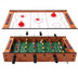 2-in-1 Indoor/Outdoor Air Hockey Foosball Game Table - Color: Brown - Minihomy