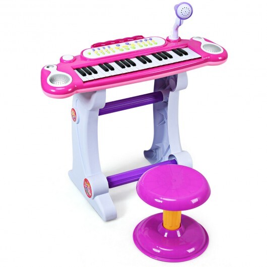 37 Key Electronic Keyboard Kids Toy Piano - Color: Pink - Minihomy