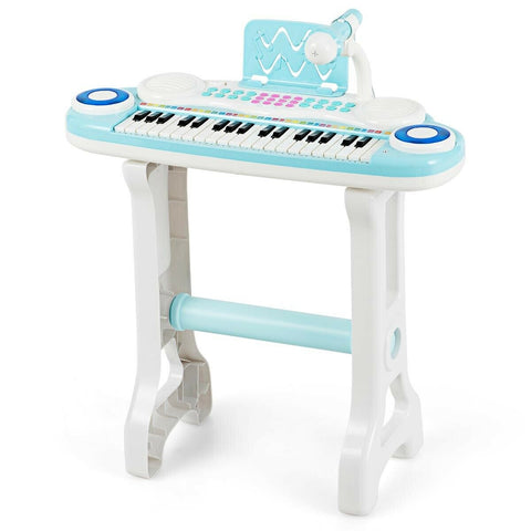 37-key Kids Electronic Piano Keyboard Playset-Blue - Color: Blue