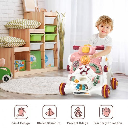 3-in-1 Baby Sit-to-Stand Walker with Music and Lights