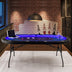 Foldable 10-Player Poker Table with LED Lights and USB Ports Ideal for Texas Casino-Blue - Minihomy