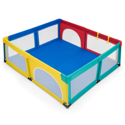 Large Infant Baby Playpen Safety Play Center Yard with 50 Ocean Balls-Color - Color: Multicolor