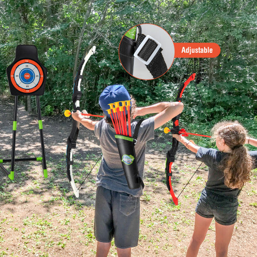 Youth Archery Bow Set with LED Light Up Bow and 20 Suction Cup Arrows for Kids