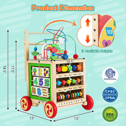 6-In-1 Developmental Learning Educational Toy with Bead Maze