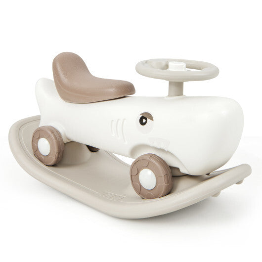 Convertible Rocking Horse and Sliding Car with Detachable Balance Board-Dark Gray - Minihomy