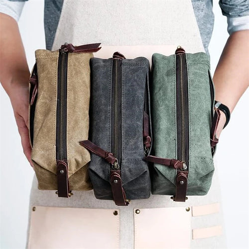 Canvas Toiletry Bag Men Personalised Cosmetic Bag Organizer Travel Shaver Storage Bag