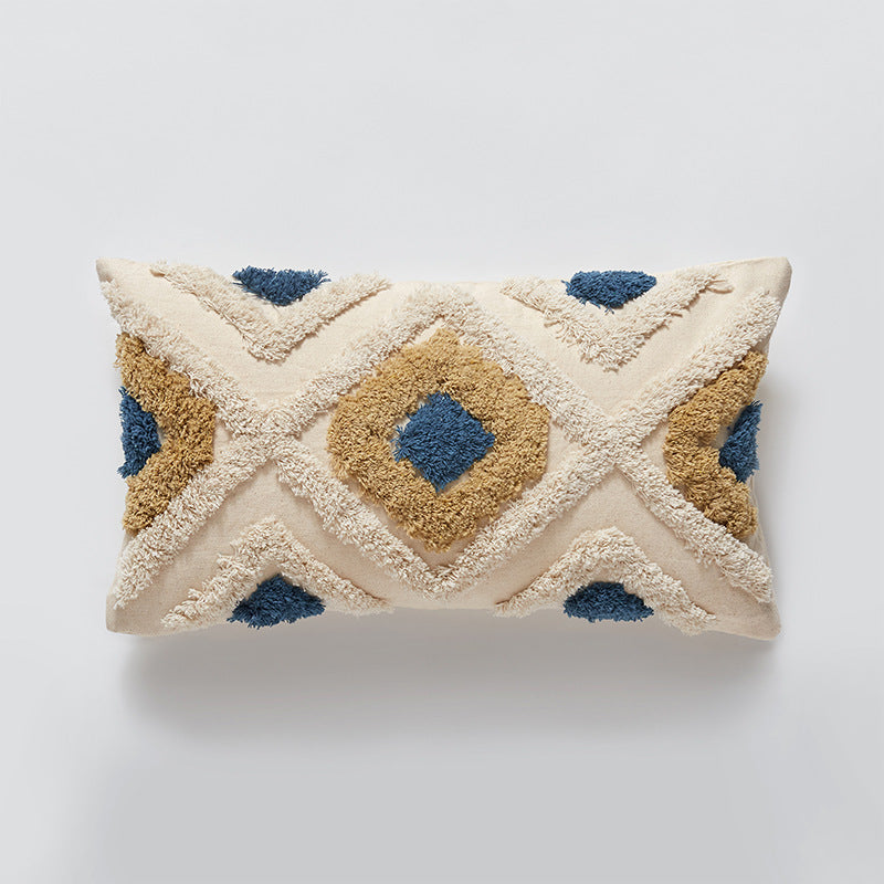 Cotton Tufted Throw Pillow Decorative Sofa Cushion Cover Pillow