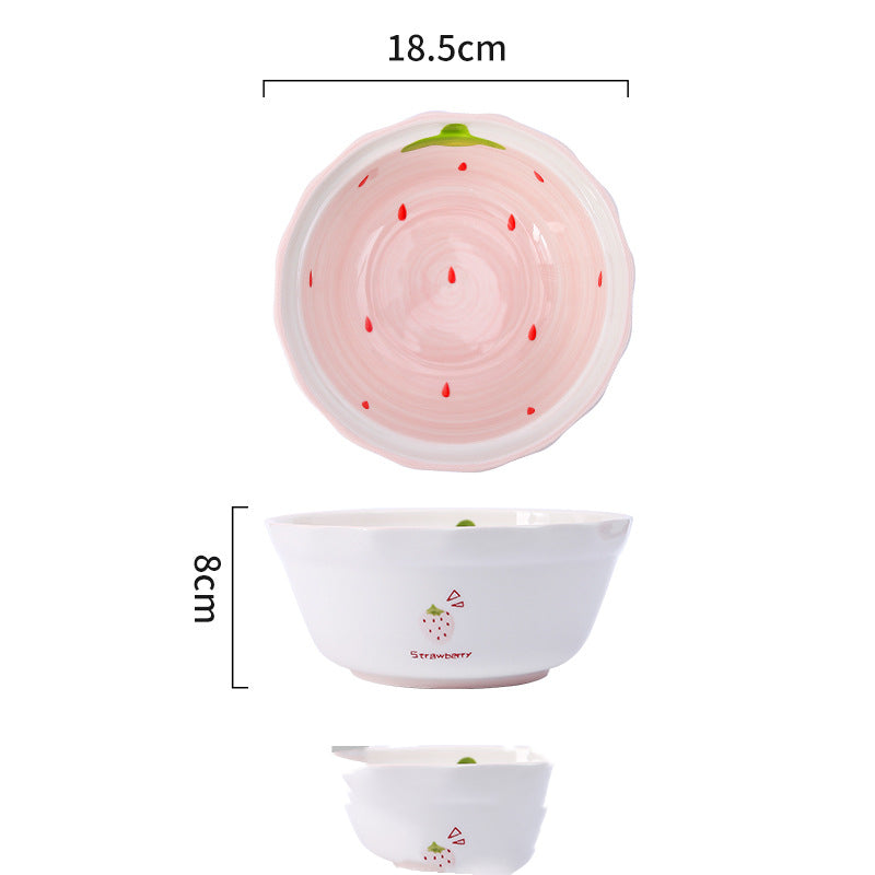 Cute Girl Strawberry Series Tableware Cartoon Dishes