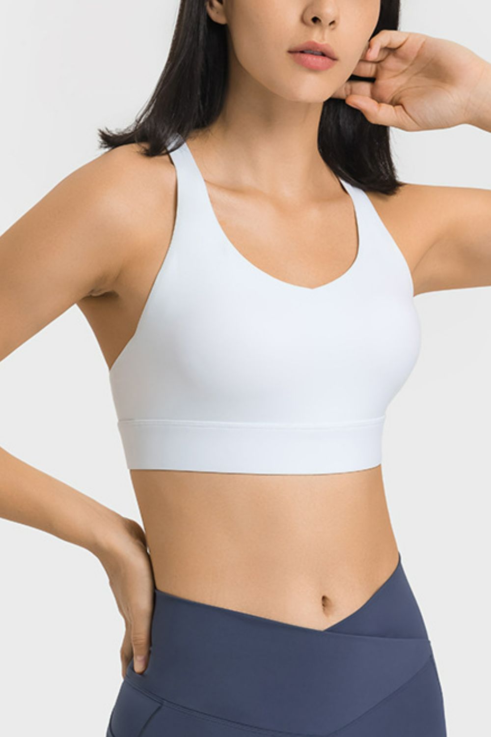 Breathable Crisscross Back Sports Bra - Minihomy