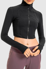 Zip Front Cropped Sports Jacket