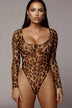 Scoop Neck Cheetah Mesh Bodysuit