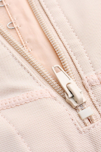 Full Size Zipper Detail Lace Trim Shapewear