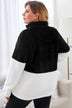 Plus Size Half Zipper Fleece Sweatshirt with Pocket - Minihomy