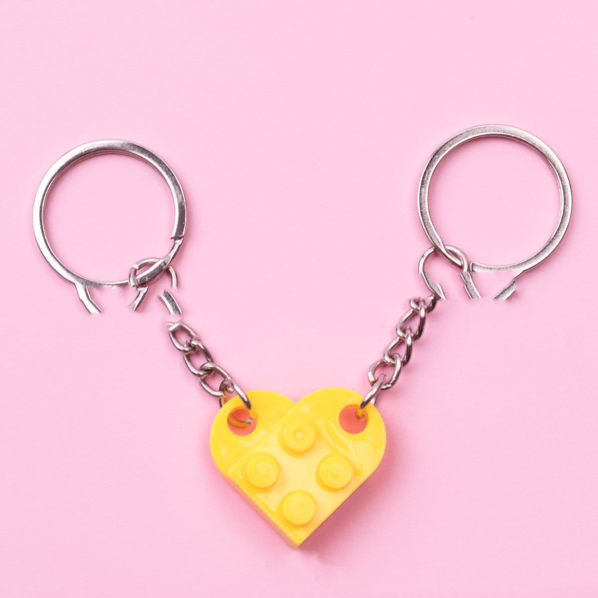 Heart Key Chain Valentines Day Gift Blocks Can Split Key Link Couples