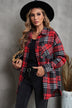 Plaid Curved Hem Longline Shacket - Minihomy