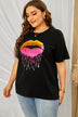 Plus Size Lip Graphic Tee Shirt - Minihomy