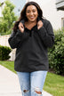 Plus Size Quilted Quarter-Snap Sweatshirt - Minihomy