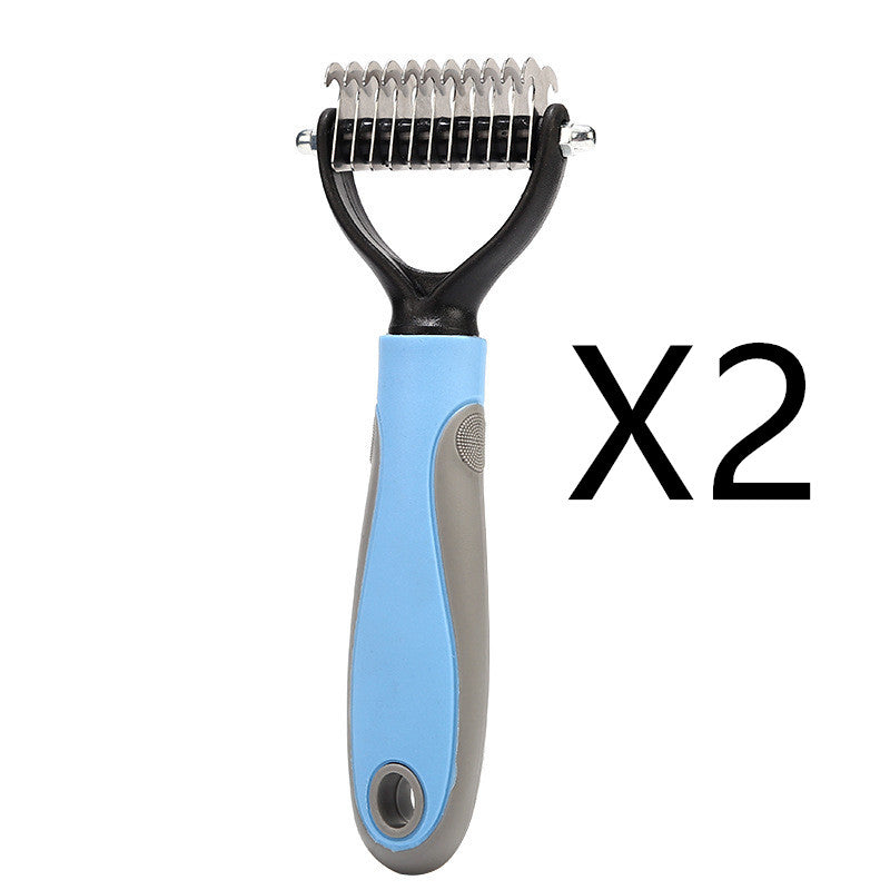 Stainless Double-sided Pet Brush Hair Removal Comb Grooming Dematting - Minihomy