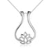 Sterling Silver Ring Holder Necklace Rhombus Lotus Flower Pendant Necklace Jewelry Gift for Nurse