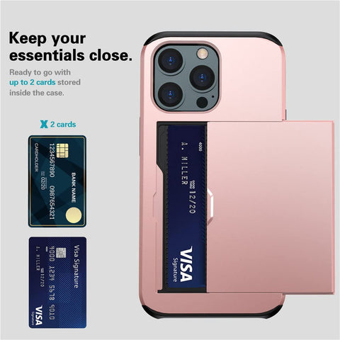 Mobile Phone Case Sliding Cover Card Two-in-one Anti-drop Wallet Protective Wallet Credit Card Holder