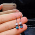 Blue Topaz Ring Pendant Earring Set Crystal S925 Silver Inlay