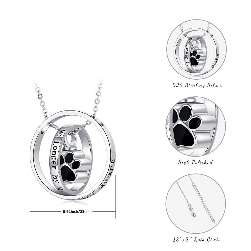 925 Sterling Silver Cremation for Ashes Paw Urn Necklace for Cat Dog Ashes Memorial Keepsake - Minihomy