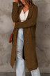 Ribbed Trim Belted Duster Sweater Cardigan - Minihomy