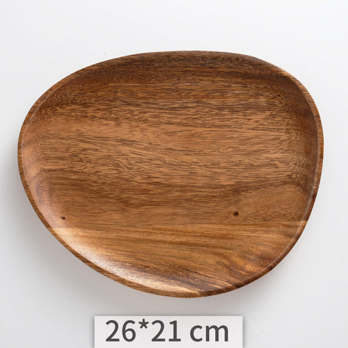 Acacia Wooden Tray Cake Tray Wooden Irregular Dinner Plate Homestay Hotel Set Plate