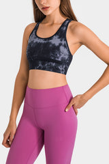 Cutout Racer Back Sports Bra - Minihomy