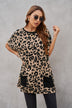 Leopard Pocketed T-Shirt Dress - Minihomy