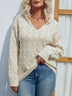 Cable-Knit Ribbed Trim Hooded Sweater - Minihomy