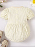 Baby Girl Floral Bow Detail Round Neck Bodysuit - Minihomy