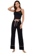 Contrast Trim Cropped Cami and Pants Loungewear Set - Minihomy