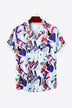 Full Size Printed Button-Up Short Sleeve Shirt - Minihomy