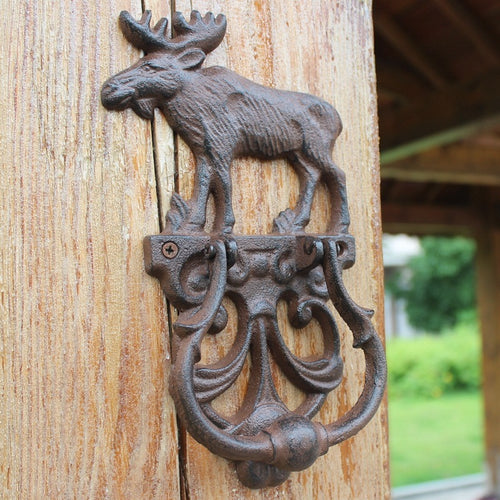 European Retro Nostalgic Cast Iron Crafts Retro Elk Door Knock