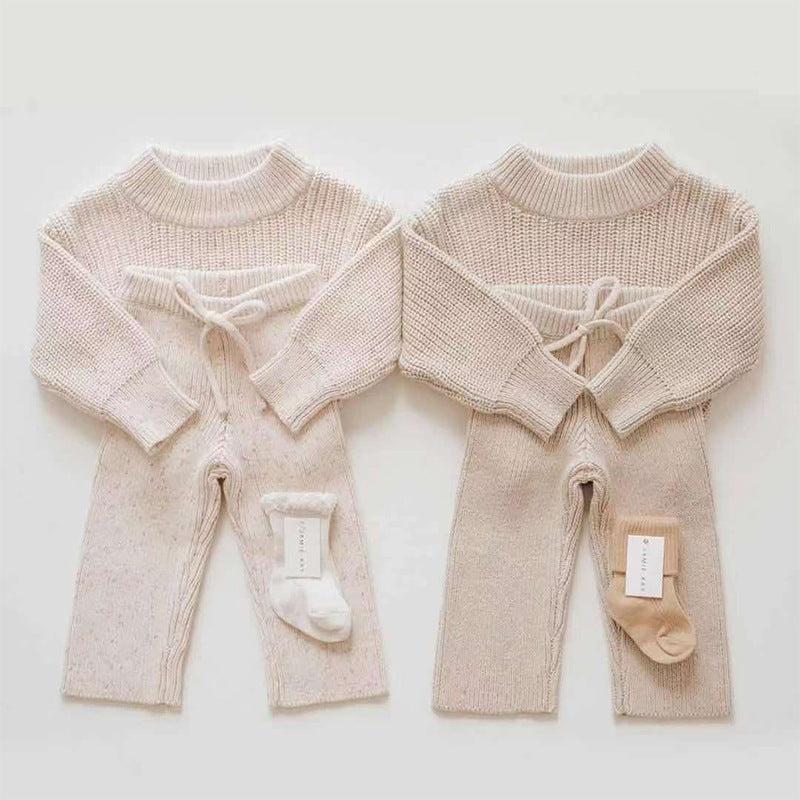 Long-Sleeved Solid Color Korean Kids Base Sweater