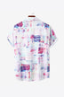 Full Size Printed Button-Up Short Sleeve Shirt - Minihomy