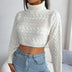 Cable-Knit Turtleneck Cropped Sweater - Minihomy