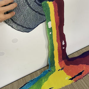 Rainbow 3D Creative Carpet Wall Hanging Decor Rainbow Floor Mats Bedroom Living Room Kids Room Carpet Rugs Bedside Pad Doormat