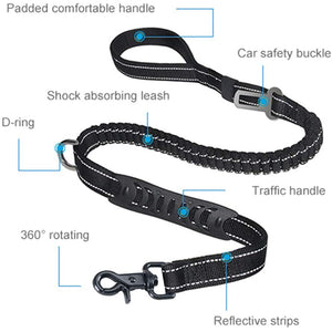 Products Dog Leash, Dog Leash For Large Dogs, Multifunctional Dog Leashes For Medium Dogs, Adjustable Dog Leash With Car Seatbelt - Minihomy
