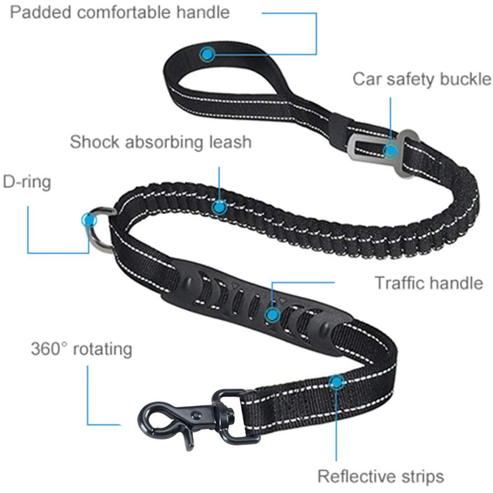 Products Dog Leash, Dog Leash For Large Dogs, Multifunctional Dog Leashes For Medium Dogs, Adjustable Dog Leash With Car Seatbelt - Minihomy